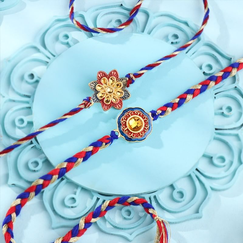 Set Of Two Floral Colour Pop Rakhis