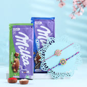 Set Of Two Floral Fantasy Rakhi With Chocolates-Austria
