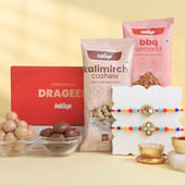 Set Of Two Floral Rakhis With Nuts N Dragees