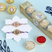 Set Of Two Meenakari Rakhis With Ferrero Rochers