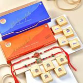 Set Of Two Rakhis N Gourmet Delight Hamper