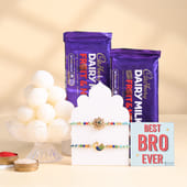 Designer Rakhi Duo With Rasgullas N Chocolates