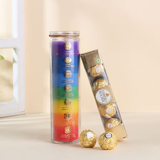 Seven Chakra Candle With Ferrero Rocher
