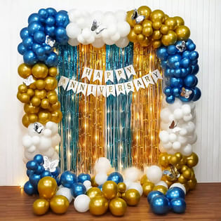 Shimmering Anniversary Balloon Backdrop