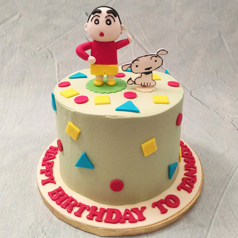 Shinchan and Shiro Adventure Cake