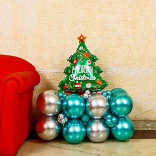 Shining Christmas Chrome Balloon Arrangement