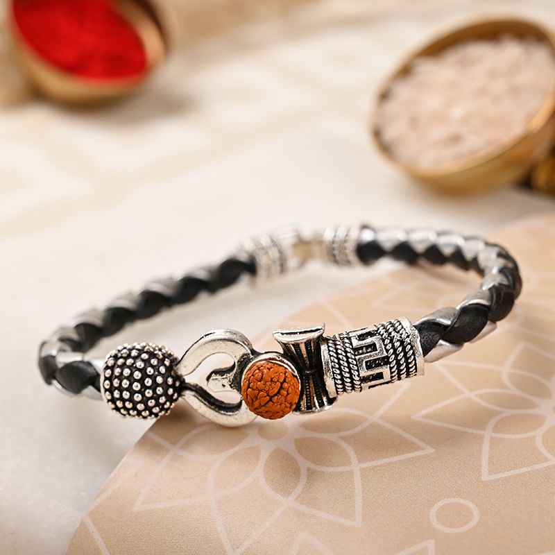 Close view of Shiva Theme Rakhi 