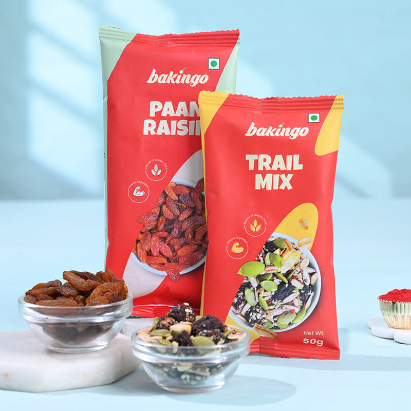 Shivling Pearls Rakhi With Trail Mix N Raisins