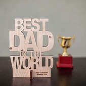 Fathers day Best Dad Wooden Cutout Table Top Showpiece