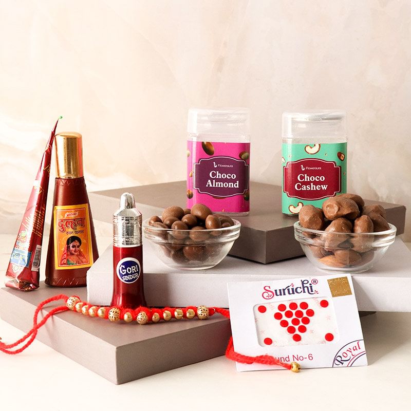 Shringar With Healthy Choco Nuts For Karwa Chauth Sargi 