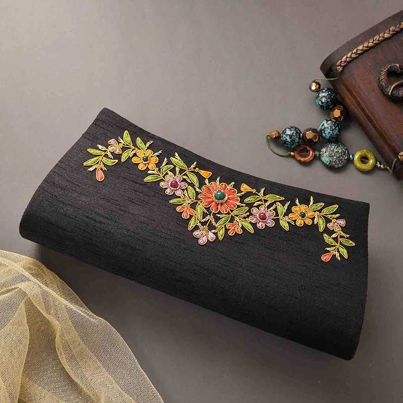 Silken Embellished Clutch