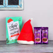 Santa Cap with Christmas Card & Chocolates