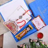 Silver Beads Premium Rakhi Box - Designer Rakhi With Floweraura Box