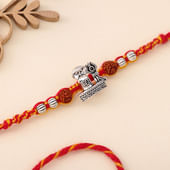 Silver Charm Rudraksha Rakhi