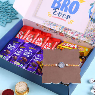 Silver Divine Rakhi N Chocolates Hamper