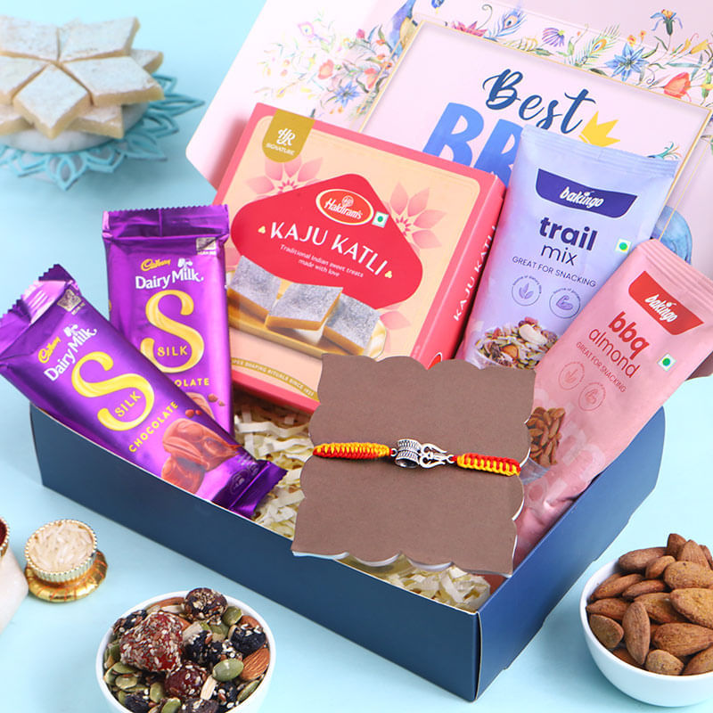Silver Divine Shiv Rakhi N Festive Treats Hamper