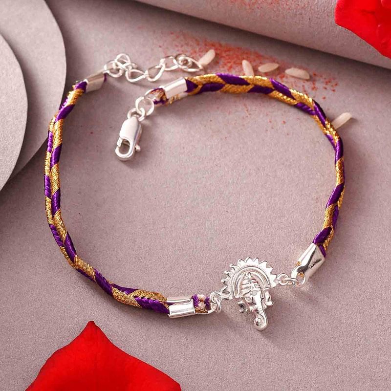 Silver rakhi top view