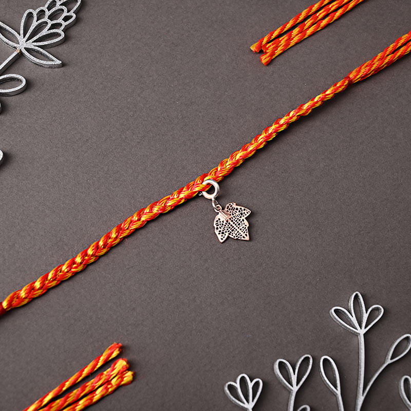 Silver Leaf Designer Rakhi