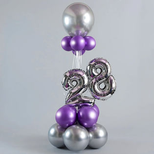 Silver Numeric Custom Balloons