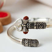 Silver Om bracelet rakhi 