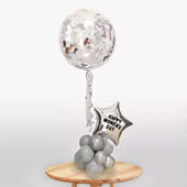 Silver Sparkling Womens Day Balloon Bouquet
