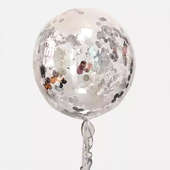 Top View of Silver Sparkling Womens Day Balloon Bouquet