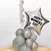 Silver Sparkling Balloon Bouquet for Womens Day