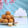Silver Stone Rakhi With Besan Ladoos