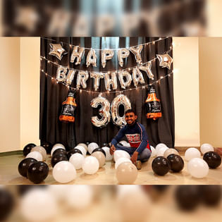 Silver Theme Happy Birthday Decor