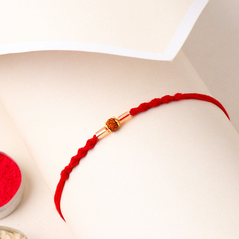 Single Rudraksh Bead Rakhi Online