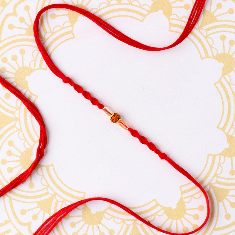 Single Rudraksh Bead Rakhi Online