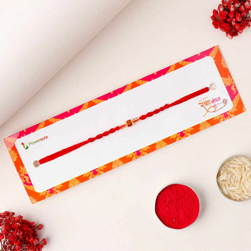 Single Rudraksh Bead Rakhi Online