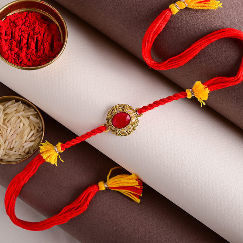 Single Red Stone Rakhi