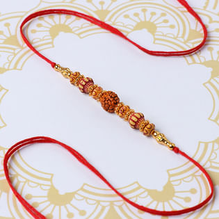 Single Rudraksha Bead Rakhi (Mauli Rakhi)
