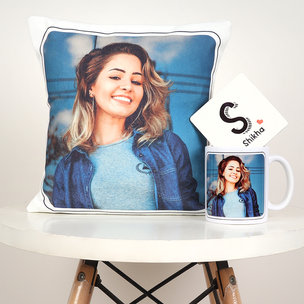 Sister Cushion Mug And Coaster - Birthday Gift for Wife