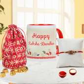 Send Rakhi to Gurgaon with Happy Rakshabandhan Mug and Handmade chocolates