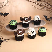 Six Halloween Chocolate Cupcakes