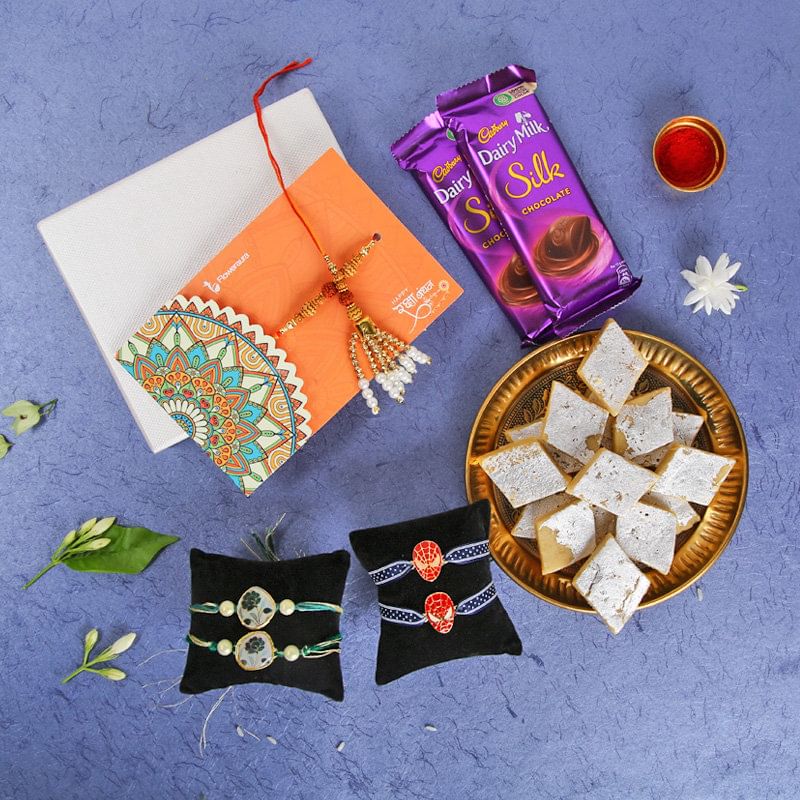Six Rakhis Sweet Choc Combo