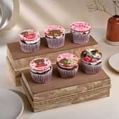 Six Teddy Day Choco Cupcakes