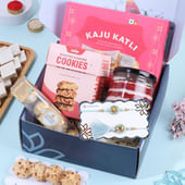 Sky Blue Bhaiya Bhabhi Rakhis With Sweet Delights-UAE