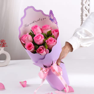 Sleeved Ballet Of Blushing Pink Roses