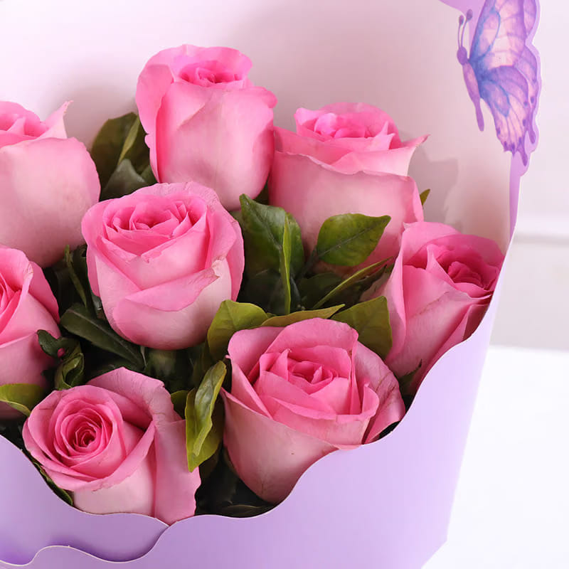 Sleeved Ballet Of Blushing Pink Roses