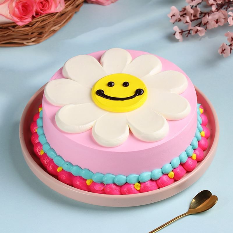 Smiley Daisy Pastel Cake