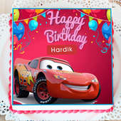 Smiling Car Birthday Poster Cake