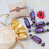 Snickers Candies With Designer Rakhi