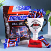 Snickers Chocolates with Greatest Hubby Trophy