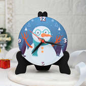 Snowman Circular Table Clock