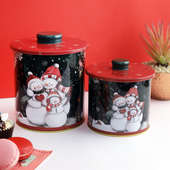 Snowman Family Canister Duo