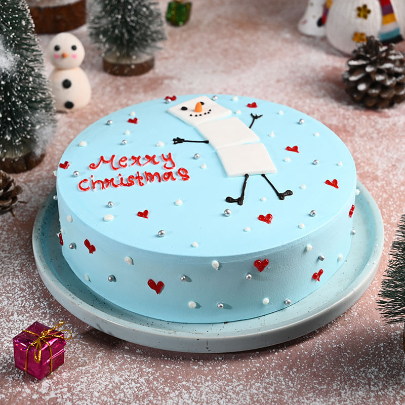 Snowy Merry Xmas Cake