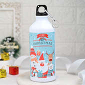 Side View of Christmas Theme Sipper Water Bottle